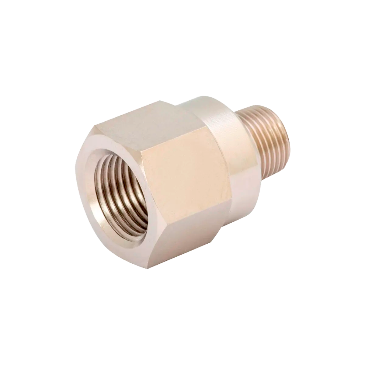 Acople adaptador 1/2"-14NPTF Hembra - 3/8" -18NPTF Macho 10.000 PSI