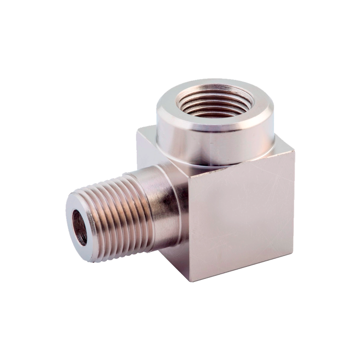 Codo 90 Grados 2 Vias 3/8"-18NPTF Macho - 3/8"-18NPTF Hembra 10.000 PSI