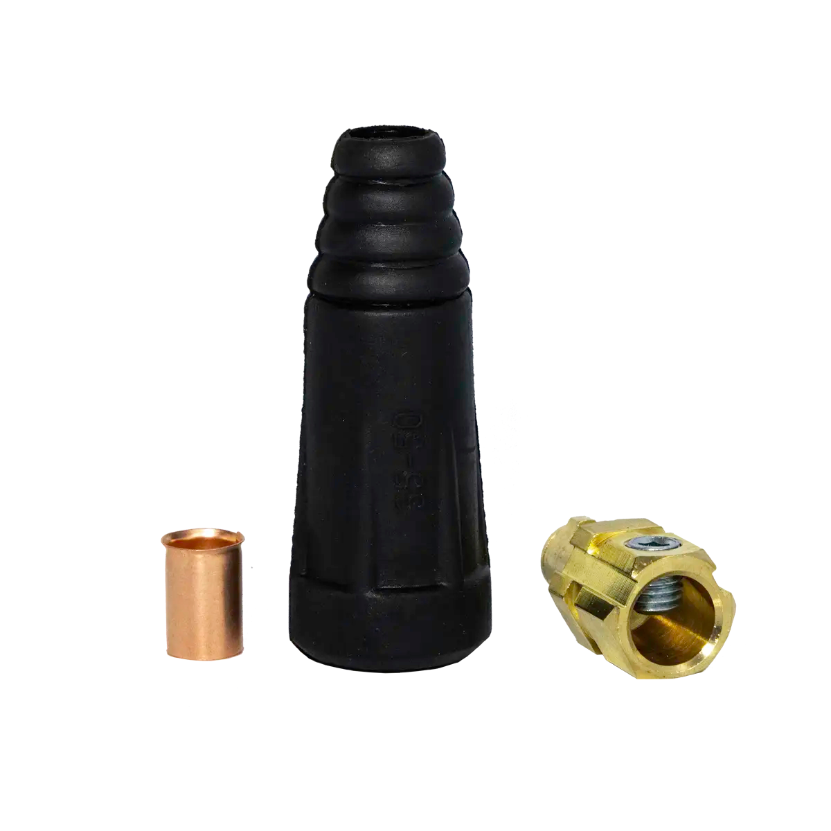 Repuesto conector socket macho 50-70 para cable de maquina de soldar. Repuesto compatible con soldadoras lincoln electric, indura, kempy y otras soldadoras de 300AMP-400 AMP