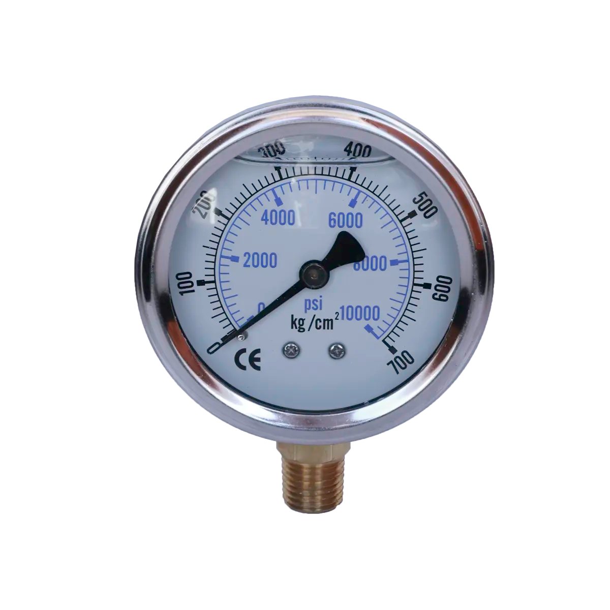 Manómetro Hidráulico de 2 1/2" 60mm de 10000 PSI - 1/4" NPT