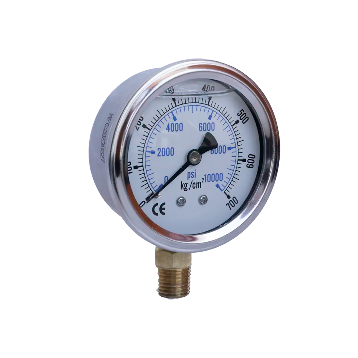 Manómetro Hidráulico de 2 1/2" 60mm de 10000 PSI - 1/4" NPT