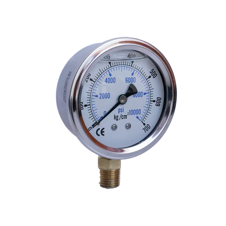 Manómetro Hidráulico de 2 1/2" 60mm de 10000 PSI - 1/4" NPT